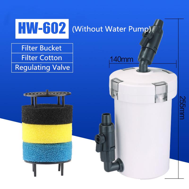 Fish Tank Filter Aquarium Bucket Water Pump With Regulating Valve External Silent Filter Air Pump Canister Aquarium Accessories: HW-602