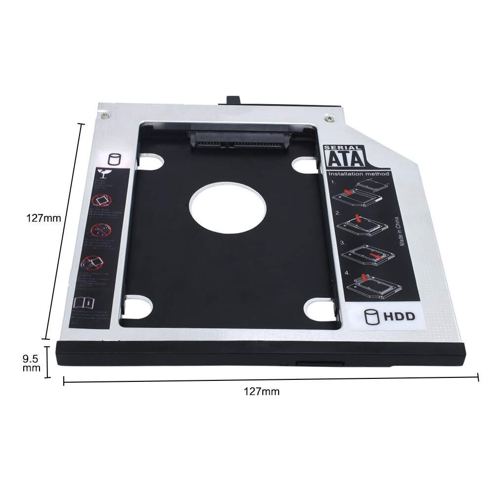 Tishric Sata Hdd Caddy 9.5Mm 12.7Mm Ssd Harde Schijf Behuizing Optische Bay Voor Lenovo Thinkpad T400s T400 T410 t410s T420s T430s: 9.5mm