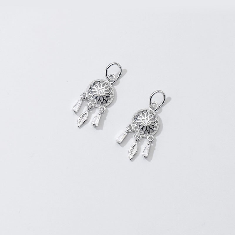 Trustdavis 925 echte sterling silber süßer traumfänger zirkonia charm anhänger handgefertigt diy accessoires  dz54