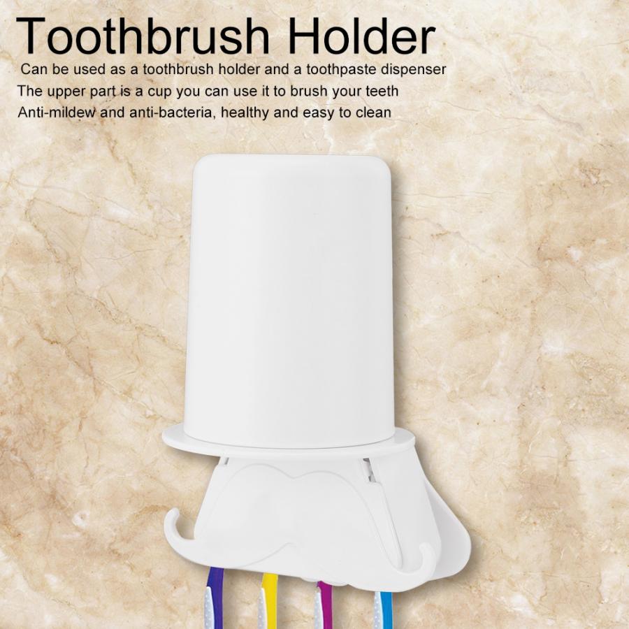 Wit ABS Plastic Badkamer Tandenborstel Houder Automatische Tandpasta Dispenser Set Multifunctionele Badkamer Houder