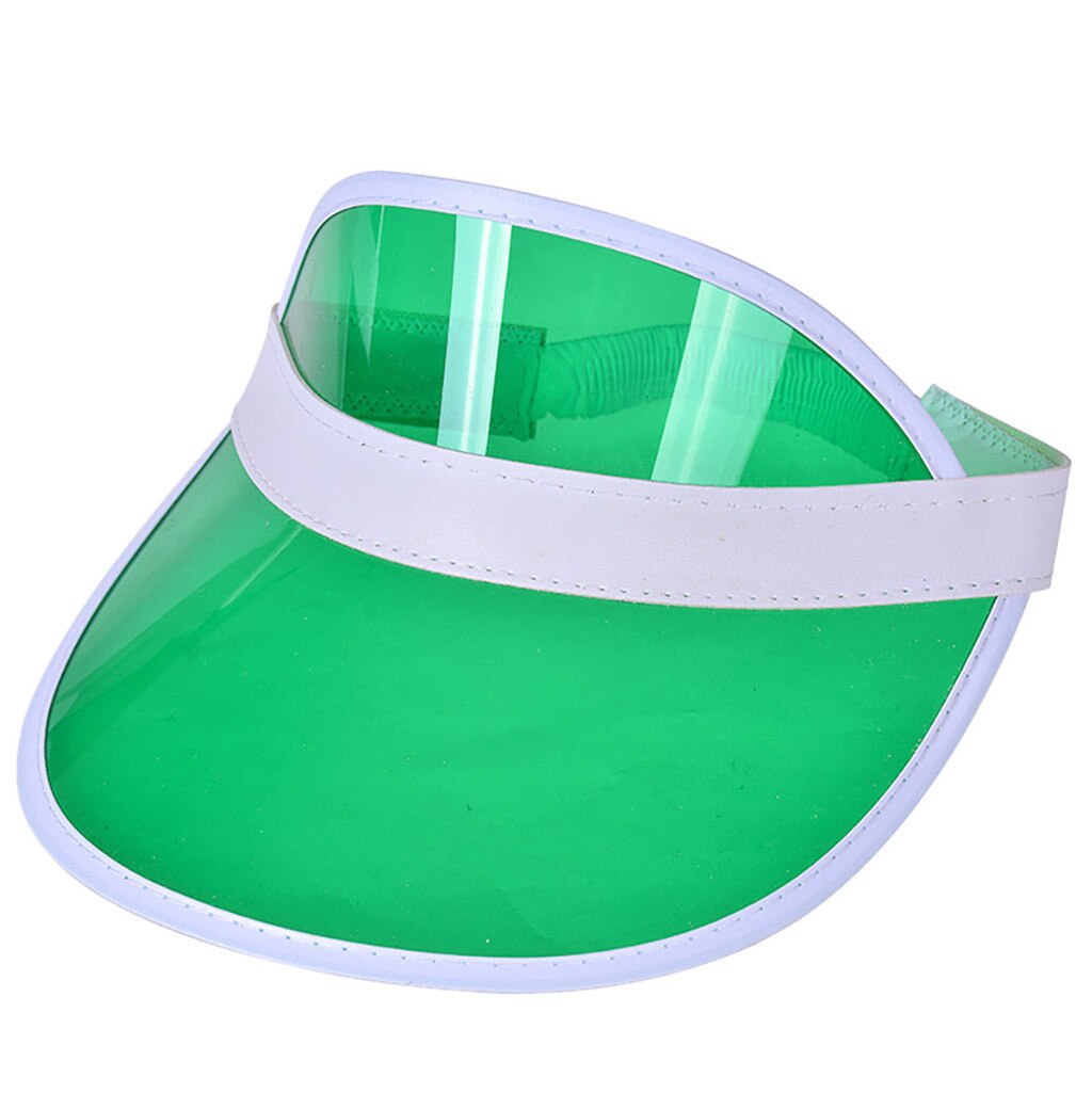 Visera transparente para hombre y mujer, visera transparente para de verano, gorra de plástico de Pvc transparente para adultos, visera, sombrero de sol Unisex para exteriores #10: Mint Green