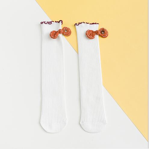 1-10Year Autunno e di inverno nuovi bambini calzino di orecchio di legno senza etero ragazze accatastati arco delle ragazze dei bambini calzini: b