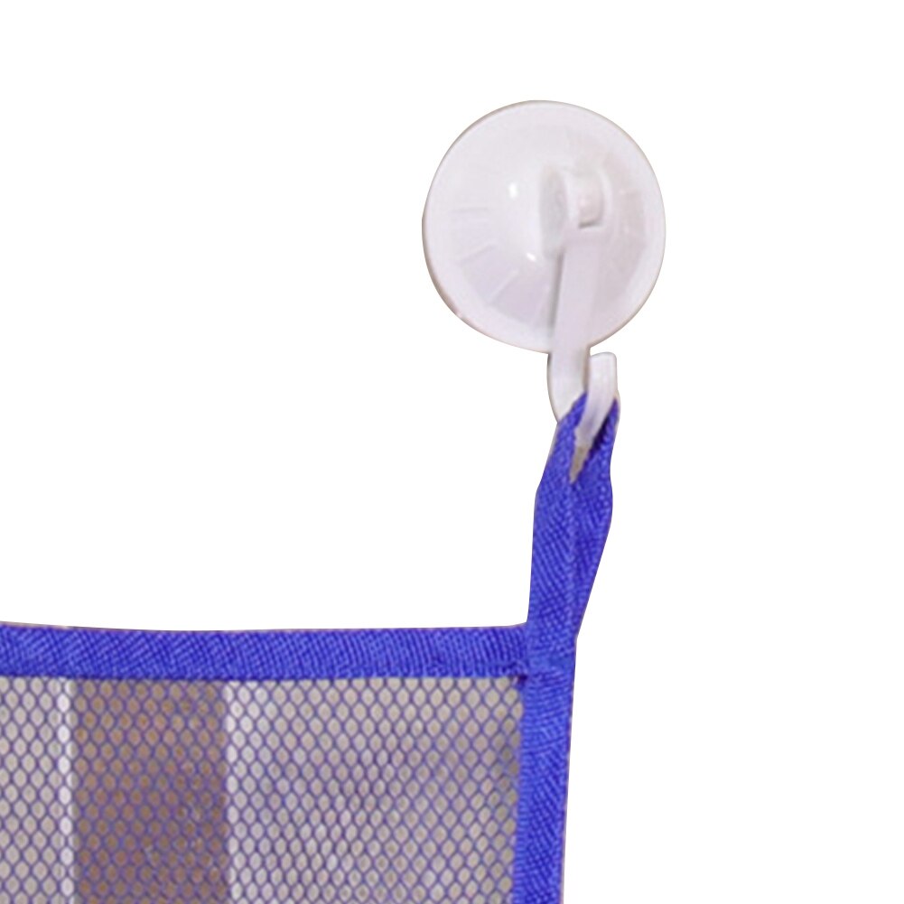 Bathroom Toys Storage Bag Powerful Suction Cup Wall Mounted Drain Mesh Four Grid Sundries Toy Organizer
