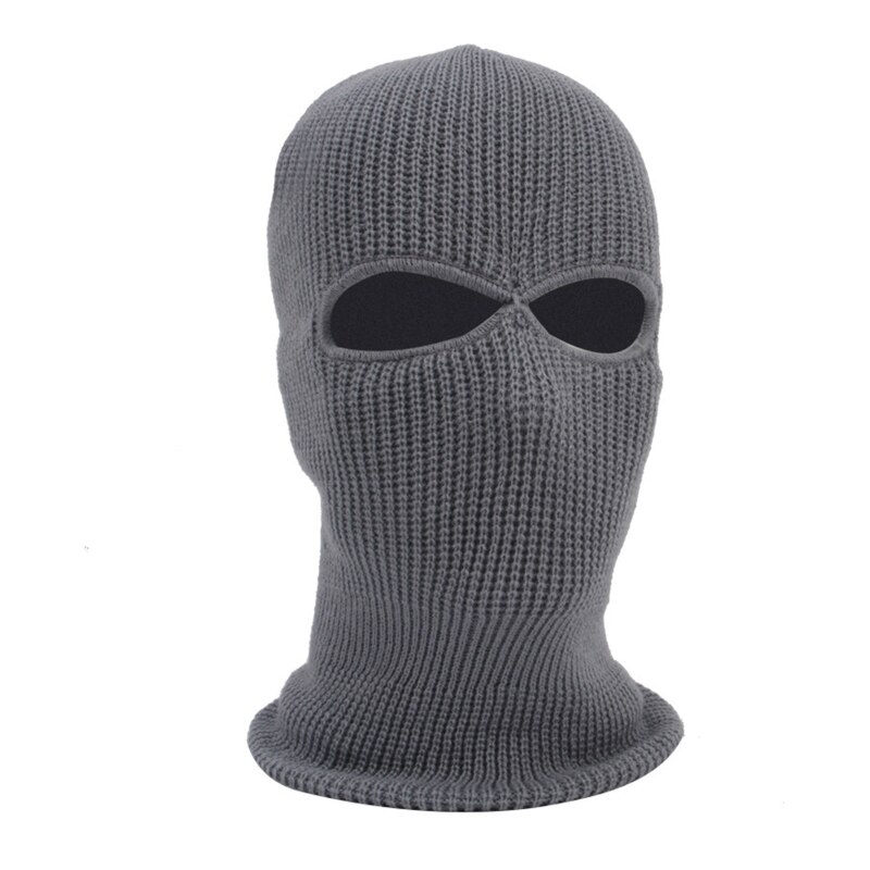 2-Hole Knit Ski Mask Balaclava Hat Winter Full Face Cover Neck Gaiter Beanie Cap