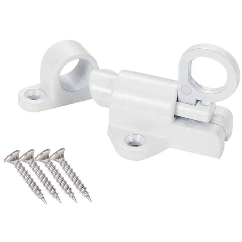 Aluminum Alloy Security Automatic Window Gate Lock Spring Bounce Door Bolt Latch: White