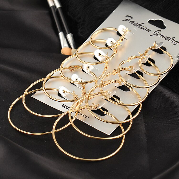 Bohemien Ohrringe Punk Hohl Runde Ohrringe Ohr Jacken Frauen Geometrische groß Band Ohr Kletterer durchbohren Schmuck Schmuckstück