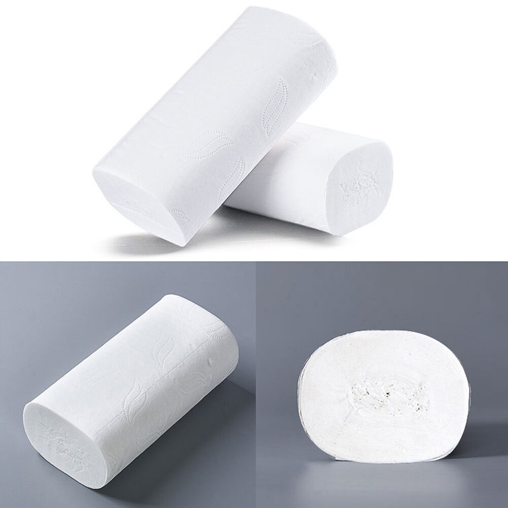 12 Roll Disposable Toilet Paper Roll Soft Printed Bathroom Tissue Coreless White 4-Ply Paper Towels WH998