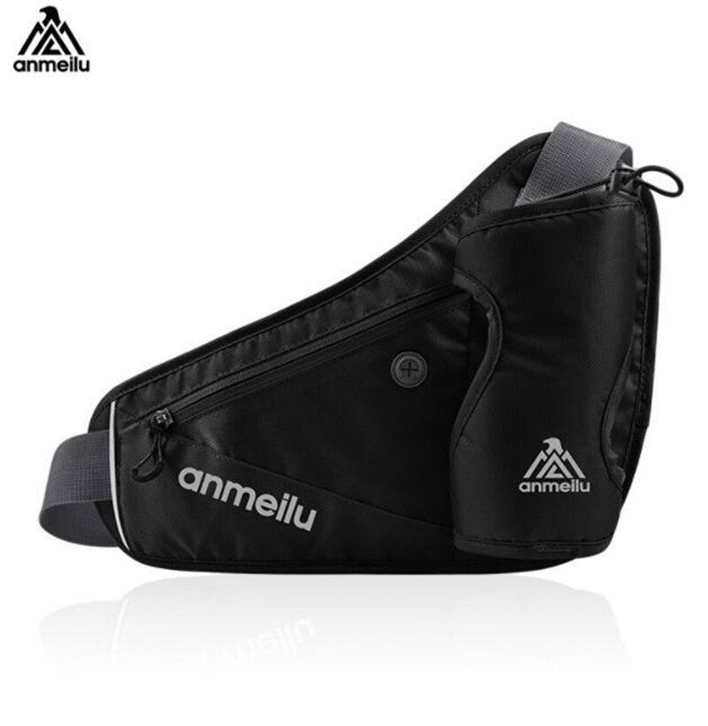 ANMEILU Mannen Vrouwen Running Taille Pack Hydratatie Riem Voor 710 ml Water Flessen Hip Pouch voor Marathon Running Wandelen Fietsen: Only Black