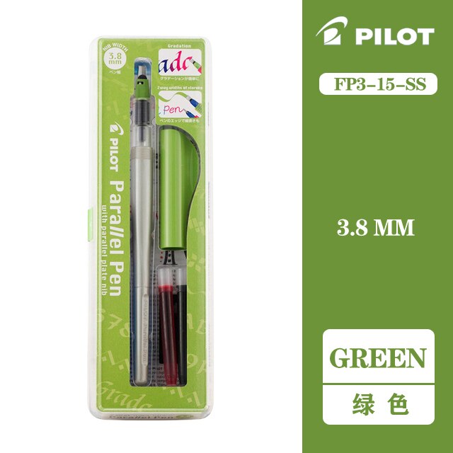 Lápiz de pico de pato de caligrafía paralelo, FP3-SS DE ARTE especial, fuente de flor gótica, papelería de trabajo de arte en inglés y oficina: Green Pen Set