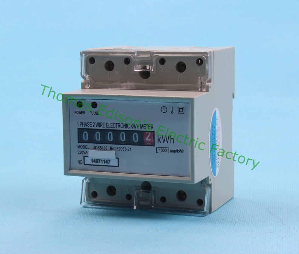 Din rail single phase KWH meter energy meter analog WATT hour meter step motor impulse register display 220V 10(40)A 50HZ