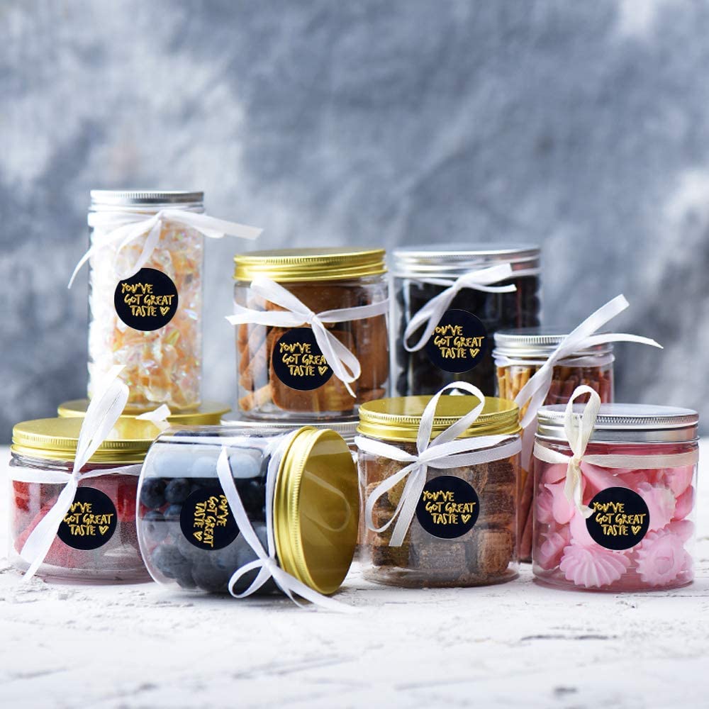 Je Hebt Grote Smaak Stickers Zwarte Achtergrond Goudfolie Visitekaartje Dank U Stickers 500 Stuks Etiketten Stickers