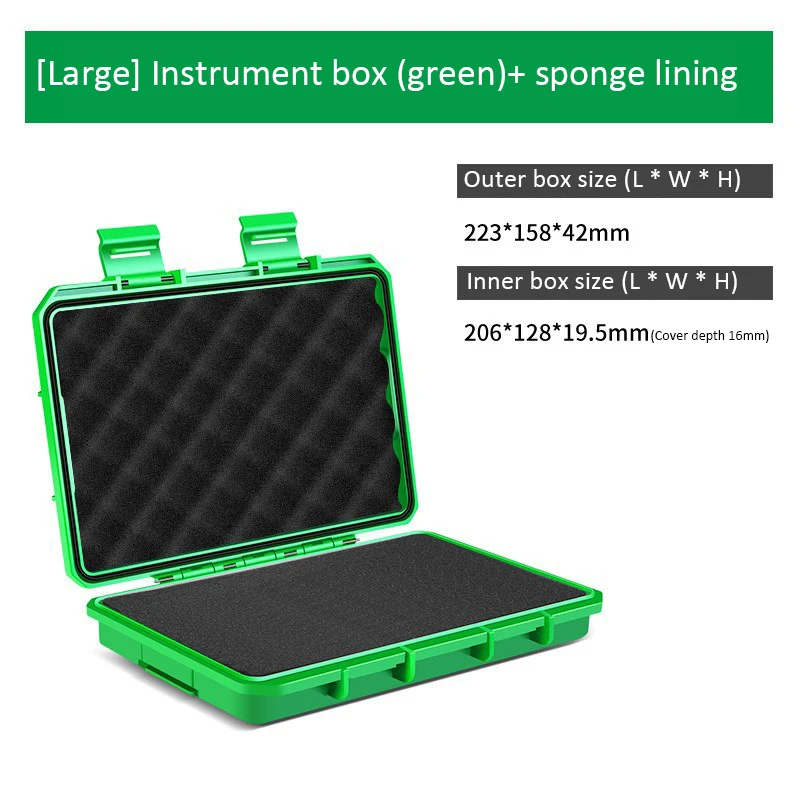 1PC waterdichte opbergkoffer draagbare hardware gereedschapskist met spons verzegeld schokbestendig veiligheid bescherm apparatuur doos gereedschap organisator: Zilver