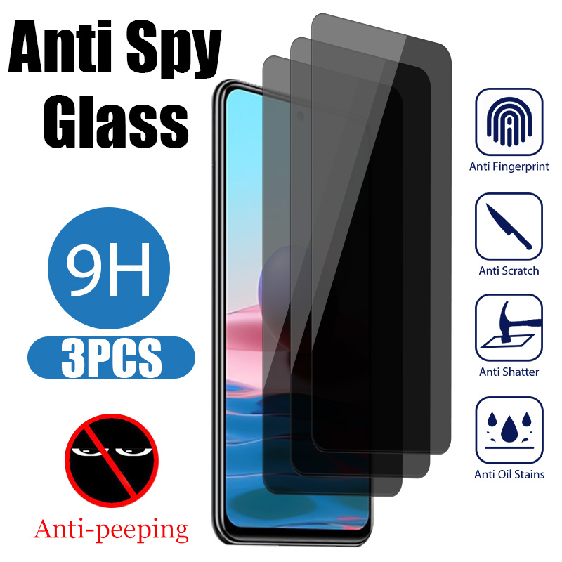 3 STKS Volledige Cover Anti-Spy Screen Protector voor Xiaomi Redmi Note 12 11 10 9 8 7 Pro 10S 9S 11S Privacy Glas op Redmi 9C NFC 10C