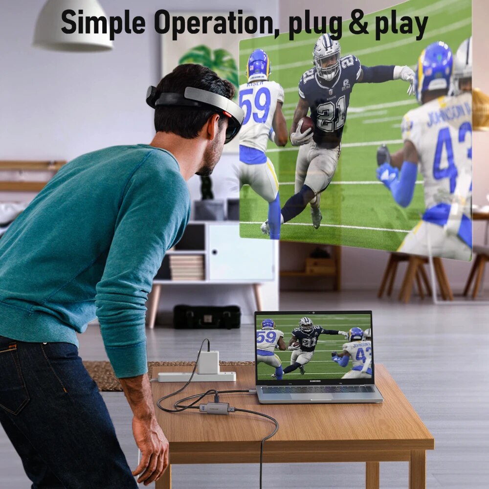 Lemorele HDMI na USB C 4k 60Hz AR Konwerter okularów Adapter HDMI Wyświetlacz do przenośnych konsol do gier USB-C Różne pudełko TV