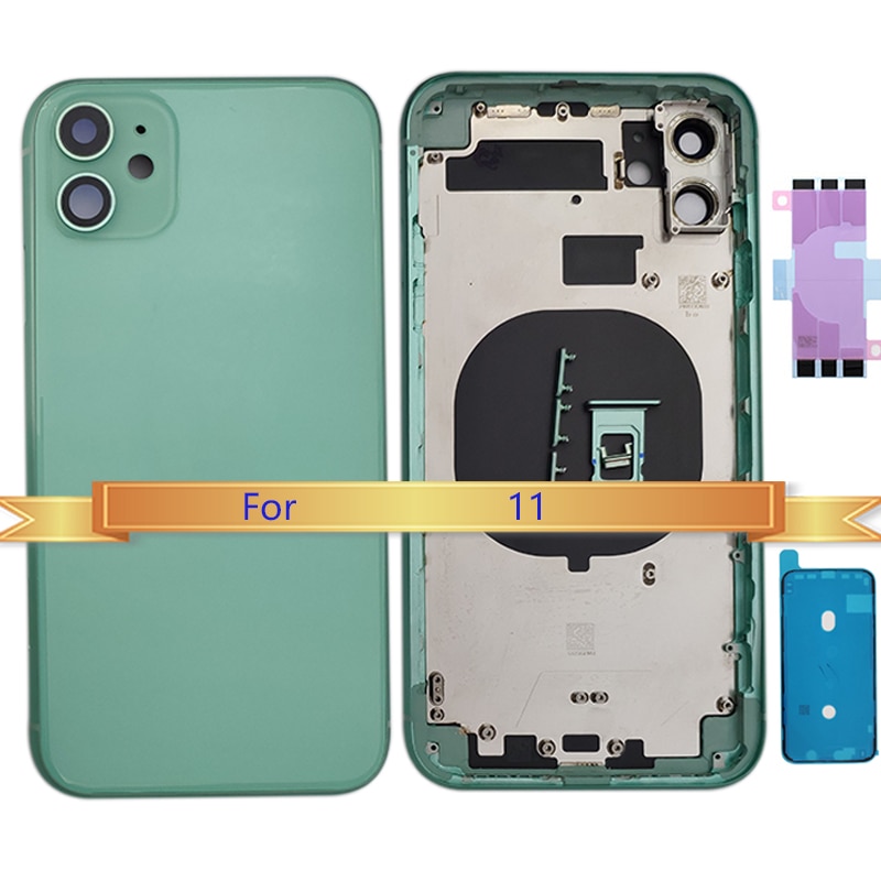 Best For iPhone 11 Back Glass Middle Frame Chassis Full Housing Assembly Battery Cover door