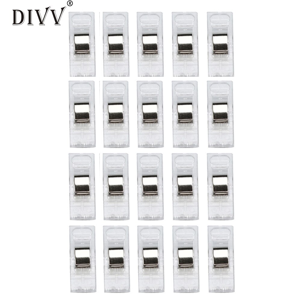 20 stuks doorzichtige naai-knutselquiltbindingen, plastic clips, klemmen, hemel, pinces couture naai-naaiklemmen 20: B