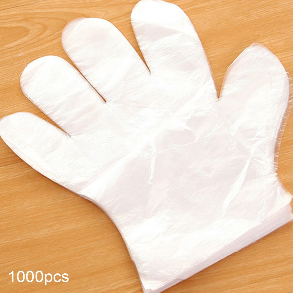 Clear Plastic Disposable Gloves Restaurant Home Service Catering Hygiene Supplies GHS99: Silver / 1pc