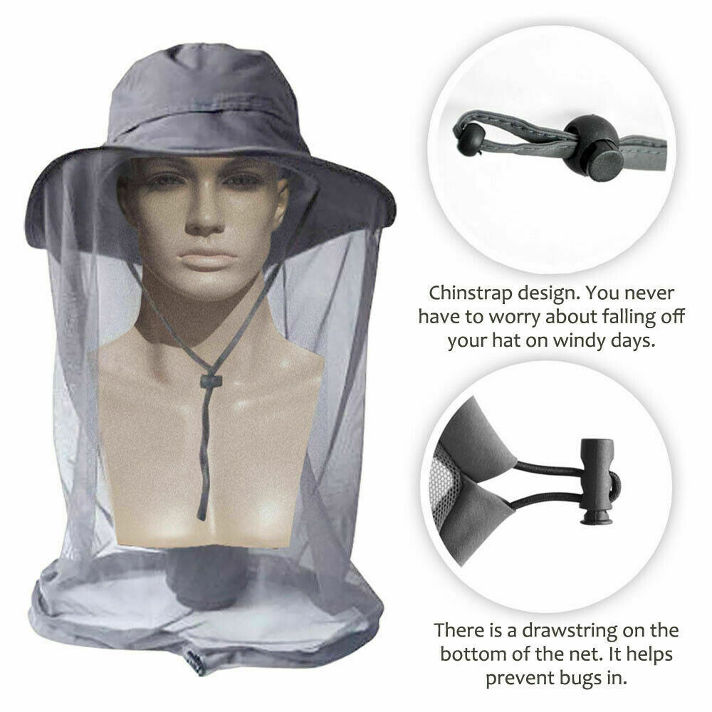 11 Colors Mosquito Head Face Net Hat Hidden Mesh Protection Bug Bee Hiking Fishing Outdoor Caps