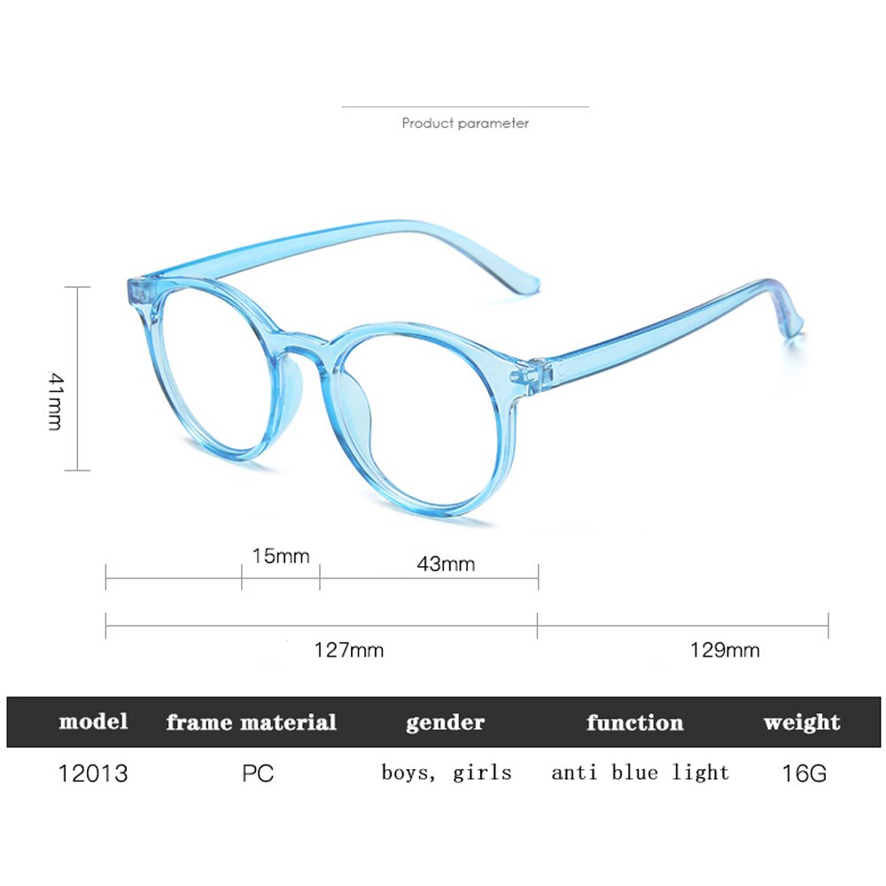 Anti Blue Light Glasses Kids Round Eyeglasses Boys Girls Computer Clear Lens Spectacles Children Optical Frame