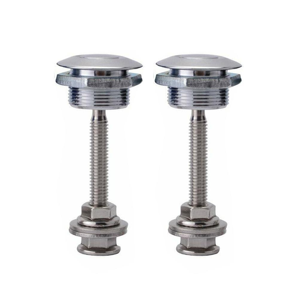 2pcs/set Black Quick Release Latch Push Button Bonnet Pins Stainless Steel Aluminum Material Clip Bumper & Car Lock Kit Lat V0T5: Silver buckle