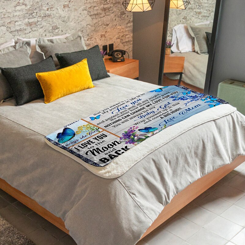 Fleece deken voor mijn dochter ik hou van je flanellen deken digitaal bedrukt brief envelop vierkante deken clh@ 8