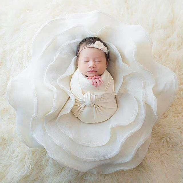 Nyfødte fotografering rekvisitter flokati blomsterformet posing pod reden kurve baggrund baby fotoshoot tilbehør uldtæppe