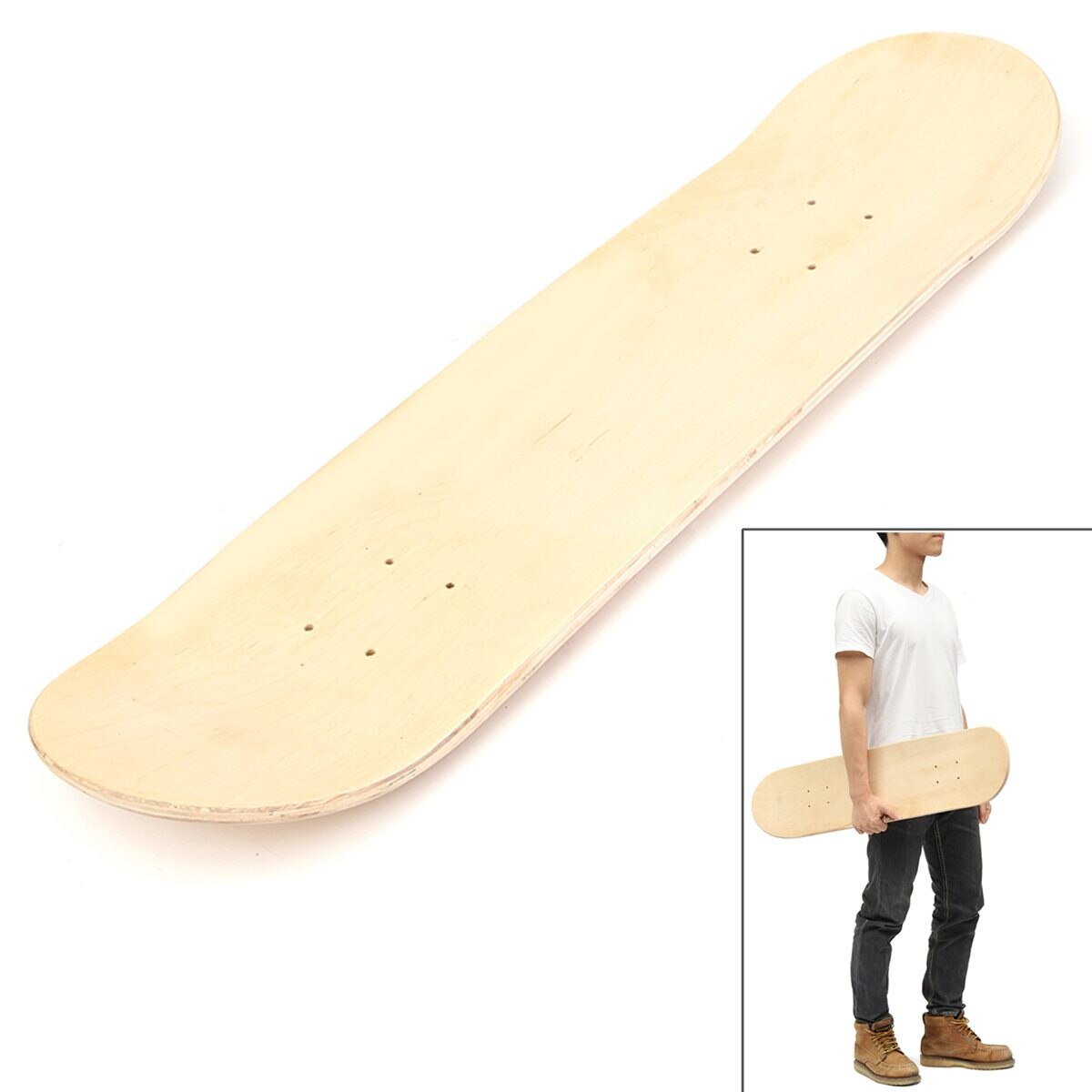 Planches à roulettes de 8 pouces planche à roulettes naturelle planche à roulettes planche à roulettes bois érable longue planche à roulettes en bois érable