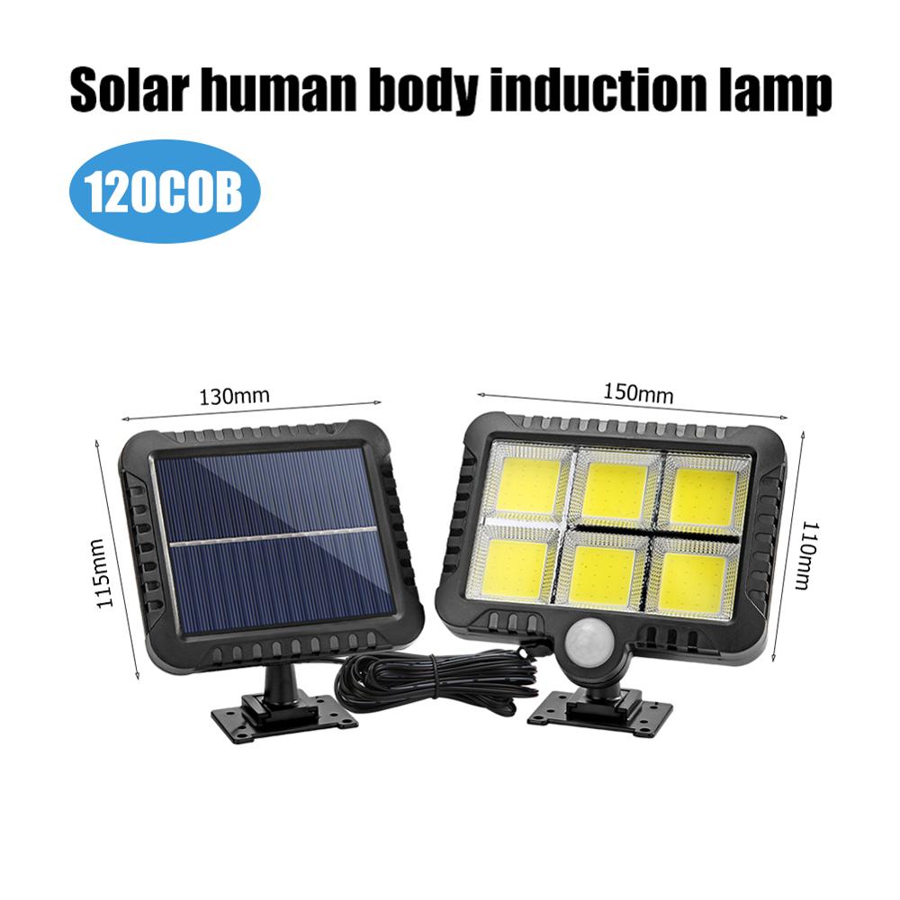 Outdoor Lighting COB 120 LED Solar light Garden decor Lamp Human Body Induction Light Waterproof Yard Street Light Wall lamp: COB 120LED B