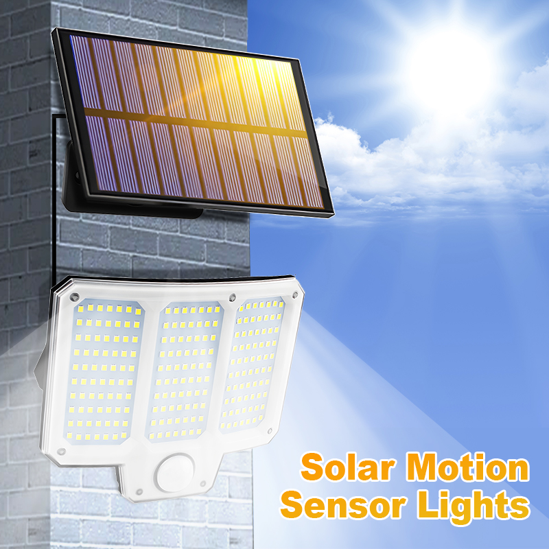 210 LED-zonnelicht Buiten Super Bright Bewegingssensor Solar Strong Power LED Tuinwandlamp IP65 Waterdicht 3 werkmodi