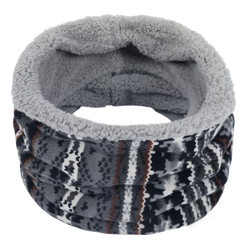 Winter warme gebreide ring sjaals print dikke binnenkant super elastische gebreide sjaals bandana nekwarmers sjaal mannen vrouwen: A3