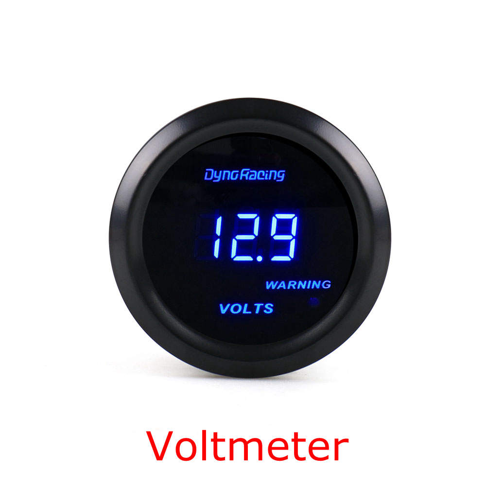 Dynoracing 2&quot; 52mm Car Digital Turbo Boost Gauge PSI BAR Water Temp Oil Temp Oil Pressure Gauge Voltmeter Tachometer Rpm gauge: Voltemeter