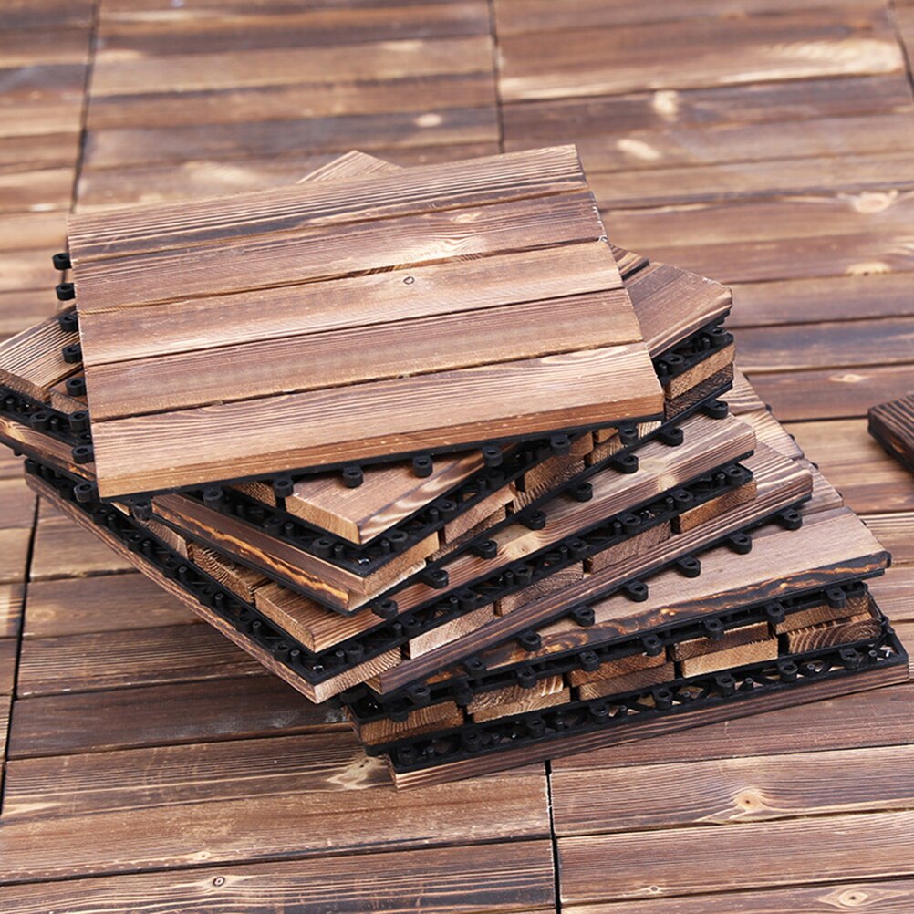 Wood Patio Paver Interlocking Flooring Tile Interlocking Deck Tile for Outdoor and Floors