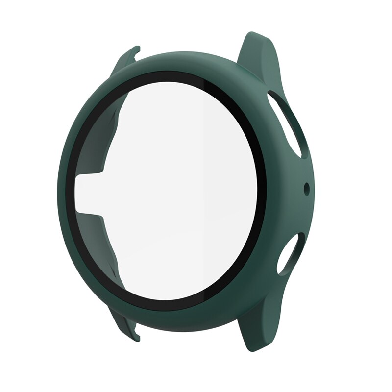 Glass+Case For Samsung Galaxy watch active2 44/40 mm All-Around cover bumper+Screen Protector Galaxy watch active 2 44mm 40mm: pine green / active 2 40mm