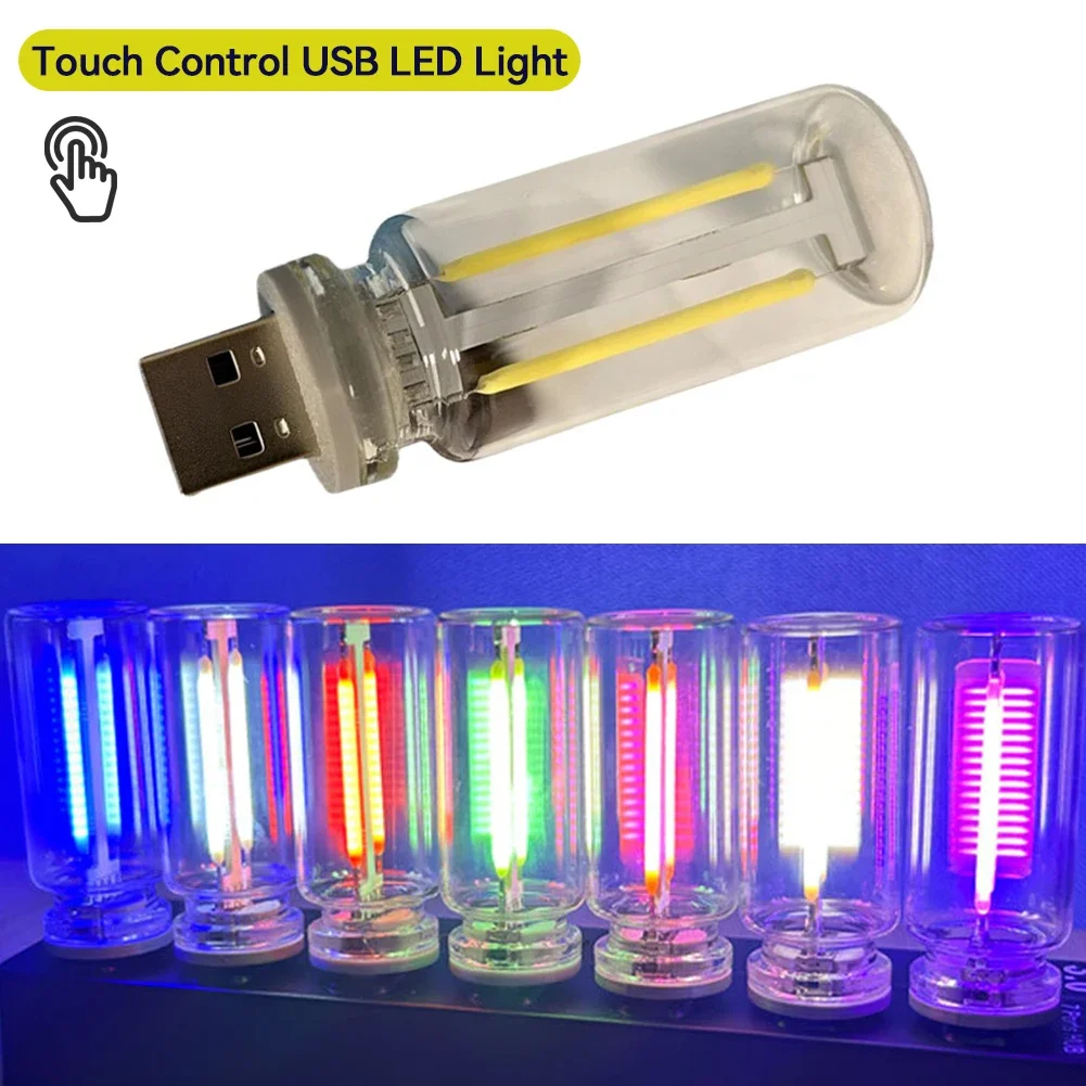 Rétro USB LED Filament tactile gradation ampoule 5V rétro LED Edison ampoule veilleuse Camping incandescent décoratif LED éclairage