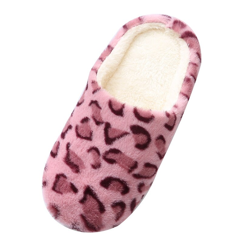 Luipaard Zachte Bodem Thuis Slippers Vrouwen Indoor Floor Slippers Non-Slips Schoenen Voor Slaapkamer Huis Vrouw Slippers Warme Schoenen: Rood / 42