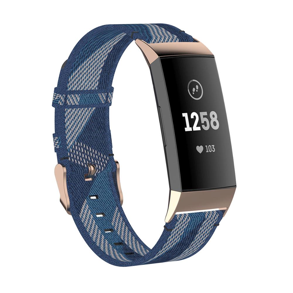 Sport Nylon Strap for Fitbit Charge 4 Band Soft Canvas Woven Watch Accessories Replacement Bracelet for Fitbit Charge 3 Bands