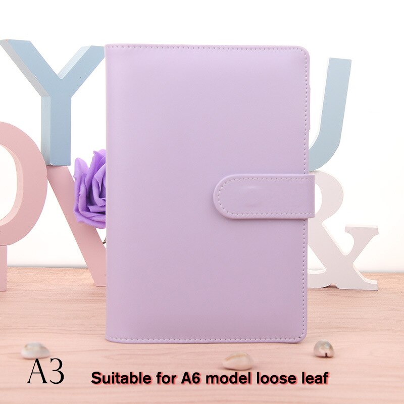 A6/A5 Notebook Diary Leather Case Personal Binder Plan Schedule Storage Folder: A3
