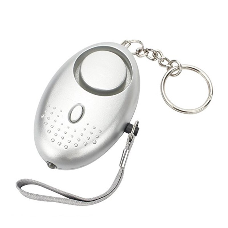 Selbstverteidigung Alarm 130dB Mädchen Frauen Sicherheit Schützen Alarm Persönliche Sicherheit Schrei Laut Keychain Notfall Alarm Mit LED Licht: 03 Silber-