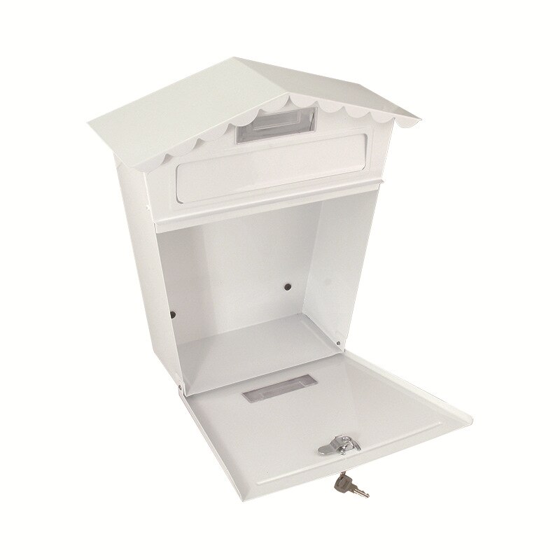 Rainproof Suggestion Box Letter Box Lockable Secure Metal Postbox Wall Mounted Newspaper MailBox Garden Ornament