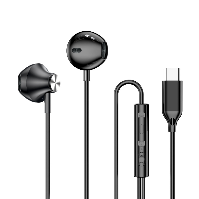 Typ C 3,5mm HIFI Stereo Verdrahtete Kopfhörer Schwere Bass in Ohr Kopfhörer Mit Mic Ohrhörer Lärm die Ermäßigung Gamer Headset für Xiaomi: Blau