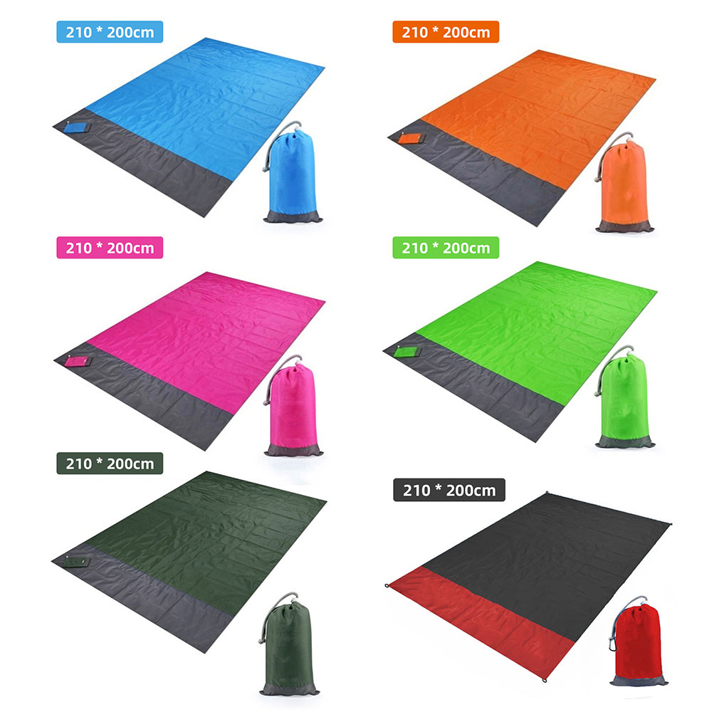 210 * 200cm Folding Camping Carpet Pocket Blanket Waterproof Beach Mat Outdoor Portable Picnic Mat Camping Bed Sleeping Pad