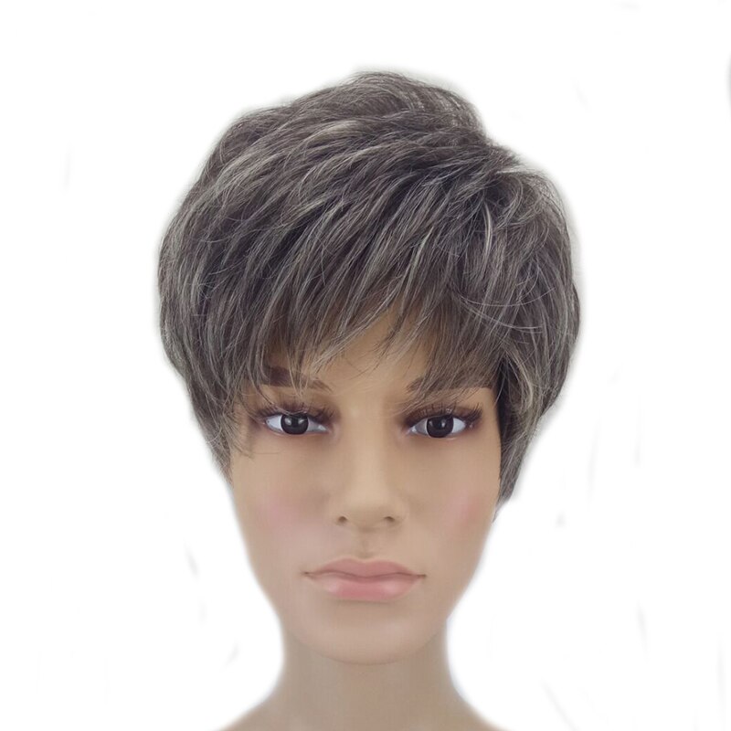 HAIRJOY Synthetic Hair Wigs Men Short Straight Wig Heat Resistant 4 Colors Available: mix color