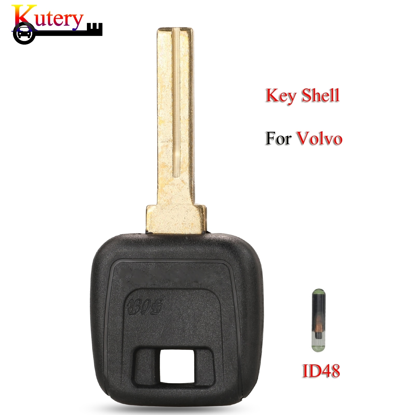 Kutery carcasa de llave a distancia de coche para Volvo S40 V40 850 960 C70 S70 D30 XC70 con ID48 Chip sin cortar hoja en blanco funda de repuesto