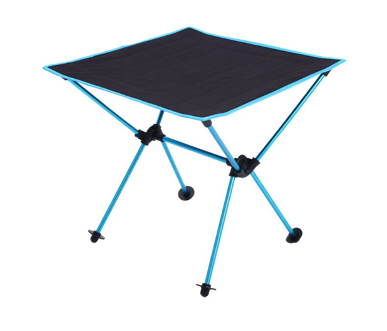 Bærbart sammenklappeligt bord camping udendørsmøbler computer sengeborde picnic aluminiumslegering ultra let sammenklappeligt skrivebord: Blå