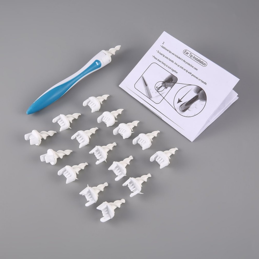 16 Tips Smart Ear Cleaner Earpick Swab Easy Earwax Removal Soft Spiral Cleaner Prevent Ear-pick Clean Tools Ear Care Kit