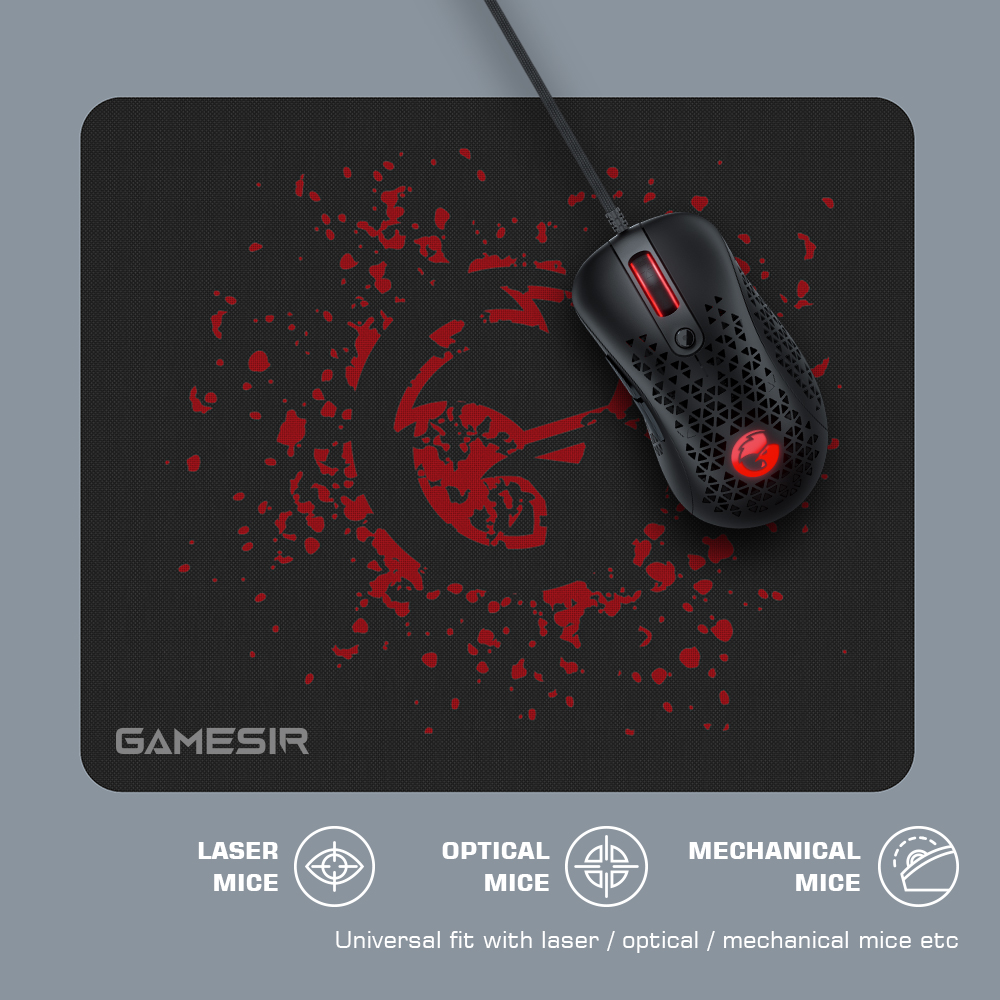 GameSir GM500 Kabelgebundene Gaming-Maus, superleichte PC-Maus mit optischem PMW33600-Sensor 12000 DPI