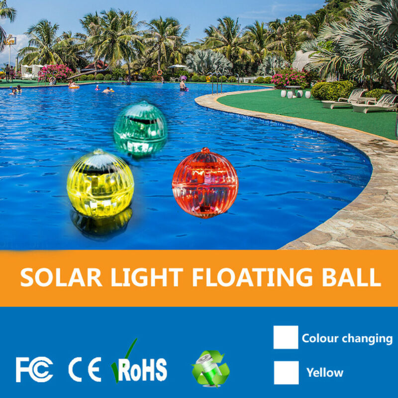 Outdoor Solar Color Changing LED Floating Lights Ball Pond Pool Path Landscape Garden Decor