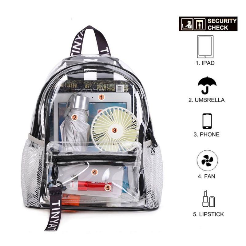 Frauen Mädchen transparent PVC Rucksack Reise Daypack Hochschule Reise Schule Rucksack
