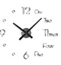Reloj de pared grande Diy 3D reloj Adhesivo de pared silencioso auto-adhesivo extraíble Reloj de pared pegatina hogar sala de estar decoración: Small silver