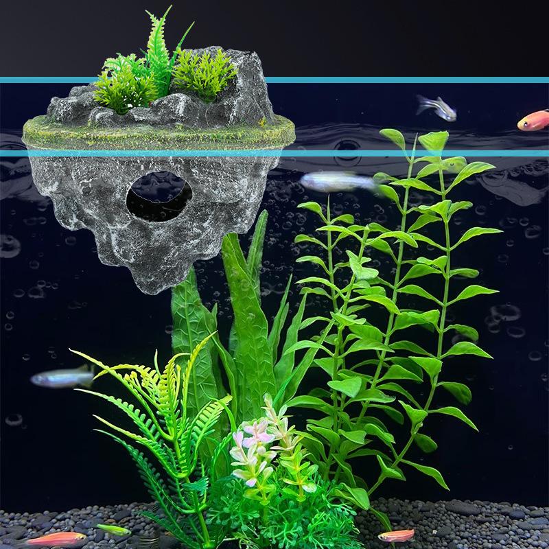 Aquarium Schwimmende Insel Aquarium Landschaft Ausgesetzt Steingarten Dekoration Schwimmenden Stein Tank Ökologische Landschaft Zubehör